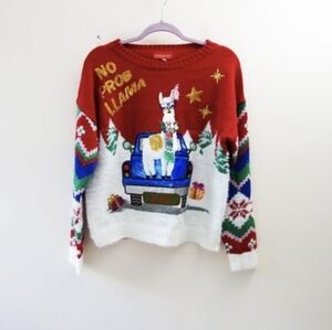 Blizzard Bay Ugly Christmas Sweater "No Porb Liama" Size M NWT!